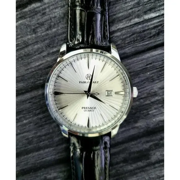 New Vintage Pablo Raez 40mm Mens Slv Wht Blk Presage Watch